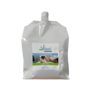 Vindi Désinfectant Solution Hydroalcoolique Menthe Poivrée - Bidon-Écorecharge de 2,5L - Fabrication Française - 76% d'Alcool - Désinfection