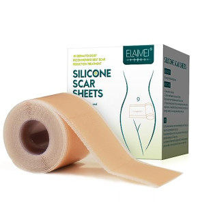 Feuilles de cicatrices en silicone - Rouleau de ruban adhésif en silicone de qualité médicale (4,1 x 300,5 cm) - Réutilisables - Feuilles d'él...