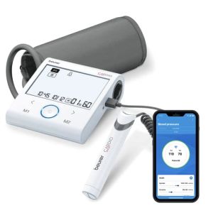 Beurer BM 96 Cardio Tensiomètre avec fonction ECG, mesure de la tension artérielle et du pouls au bras, pour la détection de la fibrillation aur...