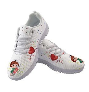 HUIACONG White Sports Shoes for Women Nurses Comfortable Lightweight EU 40