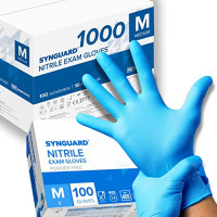 1000 gants en nitrile M sans poudre, sans latex, hypoallergéniques, gant nitrile bleu, gants jetable, Gants d'examen médical conforme à la norme...