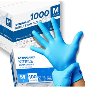 1000 gants en nitrile M sans poudre, sans latex, hypoallergéniques, gant nitrile bleu, gants jetable, Gants d'examen médical conforme à la norme...