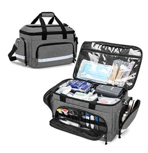 Damero Sac de Premier Intervenant Vide, Sac de Traumatologie d'Urgence Médicale avec Séparateurs Détachables pour EMT, Infirmières, Médecins