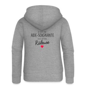 Spreadshirt Nurse with Grumpy Option Premium Hoodie Women, L, Heather Gray