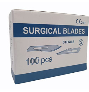 Lot de 100 lames de scalpel - Lames couteaux bistouri N° 11 - Lame chirurgicale stérile fabriquée en acier au carbone pour Manche de scalpel n°...