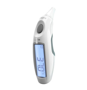 Thermomètre auriculaire médical HoMedics Thera-P avec alarme fièvre - Prise de température instantanée - Grand écran facile à lire