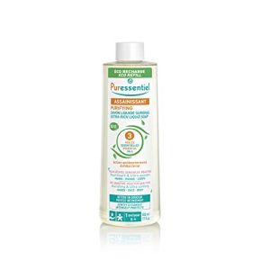 Puressentiel Savon Liquide Surgras aux 3 Huiles essentielles BIO - Antibactérien - Visage, Mains et Corps - Peaux Sèches, Sensibles et Réactives...