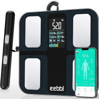 Pèse-personne numérique avec capteur de graisse corporelle et app, Analyseur corporel, Validé cliniquement, Avec 8 capteurs de haute précision ...