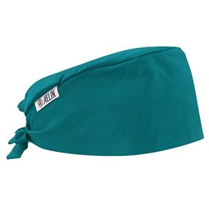 Medical Scrub Cap Unisex Short Hair 100% Cotton (Turquoise Green)
