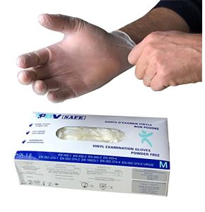 Gants Jetables en Vinyle Transparent Taille L - Boîte de 100