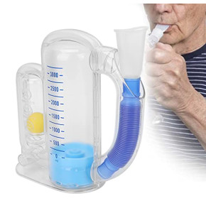 Brrnoo Entraîneur de Respiration de Spirométrie 3000 ML, Appareil D'entraînement de la Capacité Vitale de la Respiration Pulmonaire, pour la Ca...