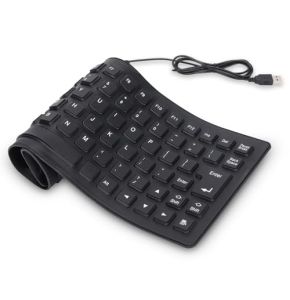 Agatige Clavier Pliable en Silicone USB 85 Touches, Clavier Souple Silencieux et Étanche, Portable Clavier Filaire en Silicone Saisie Silencieuse