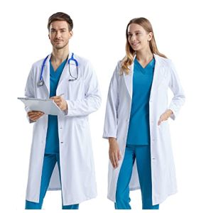 KUMARS Blouse Coton Blanche - Laboratoire, Chimie, Médecin - Homme Femme - Manches Longues - Blouse Lycée Blanche