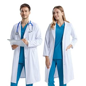 KUMARS Blouse Coton Blanche - Laboratoire, Chimie, Médecin - Homme Femme - Manches Longues - Blouse Lycée Blanche