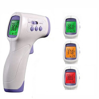 Medical Infrared Forehead Thermometer - Contactless - LCD Display - Color Indicators - 32 Memories
