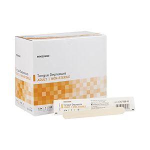 McKesson Abaisse-Langue en Bois Non Aromatisé Non Stérile de 15,2 cm de Long Emballé Individuellement 24-705-W 1 Boîte de 250/Boîte