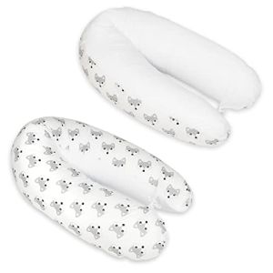 Velinda Pregnancy and Nursing Pillow Pre/Post Natal Multiple Uses (Design: Foxes - White)