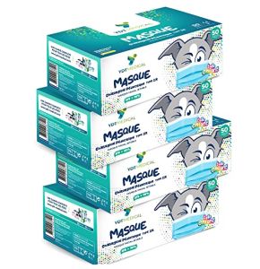 YDT Medical 4x50 Masques Chirurgicaux Enfants Jetables Haute Qualité TYPE IIR
