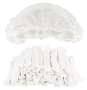 B-Well Feather Disposable Hair Caps Pack of 100, Breathable and Durable Caps with Elastic Band (White)