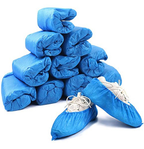 Couvre-Chaussure 100 Pièces (50 paires) Surchaussures Jetables Bleu pour un Usage Médical en Intérieur en Lieu de Travail ou en Voiture