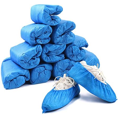 Couvre-Chaussure 100 Pièces (50 paires) Surchaussures Jetables Bleu pour un Usage Médical en Intérieur en Lieu de Travail ou en Voiture