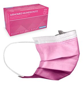 ARNOMED Pink Medical Masks 50x, Type IIR, Compliant with EN 14683
