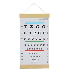 Snellen – Eye Chart for Vision Tests with Wooden Frame for Wall Decoration