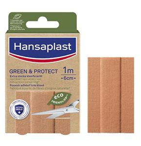 HANSAPLAST Pansements à découper Green & Protect (10 x 6 mm), Pansements universels eco-friendly, Pansements stériles au pouvoir adhésif extra ...