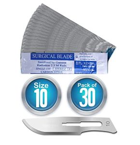 Set of 30 Scalpel Blades No. 10 - Sterile Carbon Steel for Handle No. 3