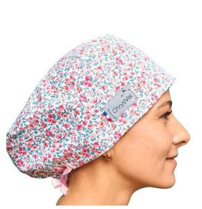 CHRYSVAL - Lily Covering Cap - Unisex Medical or Kitchen Cap 100% Oeko-Tex Cotton - Adjustable with Straps and Elastic