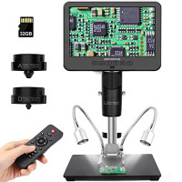 Andonstar AD246S Microscope numérique HDMI 2000x pour Adultes, Enregistrement vidéo UHD 2160P à 3 lentilles, Microscope à souder LCD 7 Pouces, ...