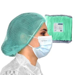 Charlotte Cheveux Jetable - 100 Charlottes Jetables OneProtek (Vert) - Pour Usage Alimentaire Restauration Et Médical, 53 Cm, Respirantes Et Résistantes