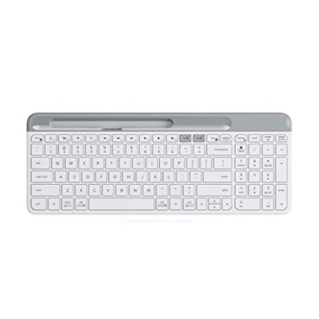 QZH Clavier de Jeu sans Fil + Fin, Durable, Ergonomique, Silencieux, étanche, Touche silencieuse + Clavier sans Fil rétroéclairé (B)