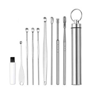 LenEurest Cérumen Nettoyeur Curette d'Oreille - Nettoyant Oreille d'Enlèvement De Cire d'Oreille en Acier Inoxydable