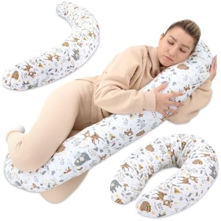 Totsy Baby Oreiller d'allaitement XXL Oreiller dormeur latéral - Coton Oreiller de Grossesse Oreiller de positionnement Adultes Cerf