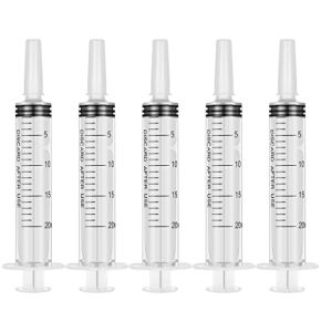 Yorgewd 5 pièces Seringue Alimentaire 20ml Seringue Plastique Seringue de Nourriture pour Oiseaux pour Alimentation Animale, la Mesure du Liquide,...