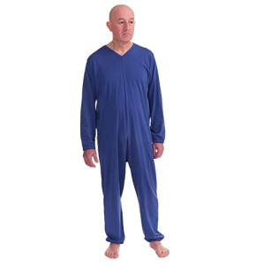 FERRUCCI COMFORT Pyjama Gériatrique avec Fermeture éclair au Dos - 100% en Coton - pour Les Personnes âgées - 9078 ML PL - Fermeture éclair re...