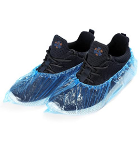 Gisinti Lot de 200 couvre-chaussures jetables pour chaussures jetables avec fermeture thermosoudée, couleur bleue, taille unique, 200 pièces