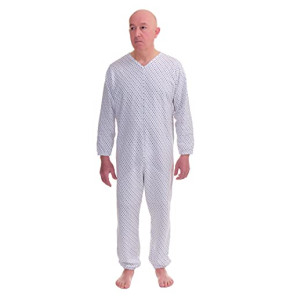 Ferrucci Comfort Pyjama sanitaire à manches longues, avec fermeture éclair arrière, 100 % pur coton 9012/1, homme, fabriqué en Italie, pour pat...