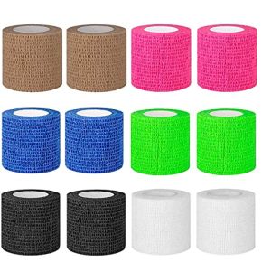 12 Rouleaux Bandage Autoadhésif Cohésifs, YOLAISI Bande Cohesive Bandages Auto-adhésifs Cohésifs Bandes Adhésifs pour Les Doigts, la Main, Les...