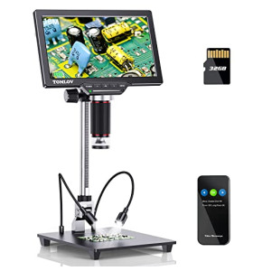 TOMLOV DM201 Pro HDMI Microscope numérique, Support 10'' Inclus, LCD 7