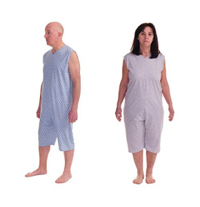 FERRUCCI COMFORT Pyjama sanitaire tuton sans manches d'été avec pantalon court – 9008/7 – Convient aux personnes âgées – Fabriqué en Ita...