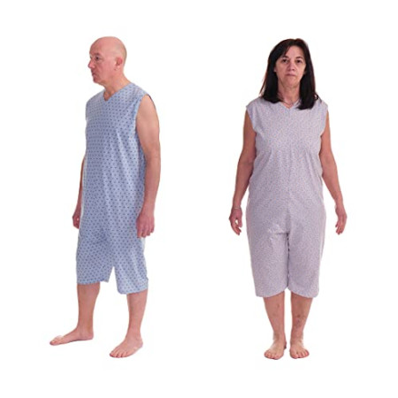 FERRUCCI COMFORT Sleeveless Summer Sanitary Pyjama - Sky Blue, M