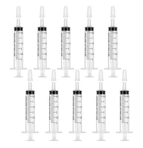 Xinzistar 10 Pieces 3ml Plastic Syringe Food Syringe Without Needle With Caps For Experiment, Distribution, Liquid Measurement