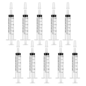 Xinzistar 10 Pièces 3ml Seringue Plastique Seringue Alimentaire Sans Aiguille Avec Casquettes Pour Expérience, Distribution, Mesure de Liquides