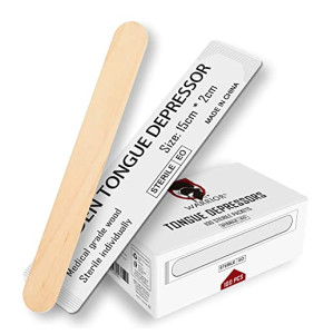 WARRIOR® STERILE EO Gas Sterilized Disposable Wooden Tongue Depressors (Pack of 100 pieces)