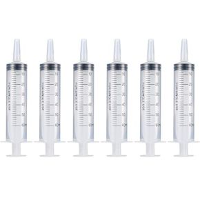 6 Pieces 60 Ml Syringes Without Needle With Caps