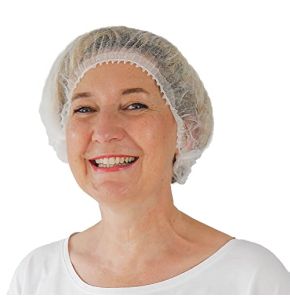 ARNOMED Disposable Hair Cap, Surgical White Cap, Pack of 100 for Kitchen or Dentist, 52 cm