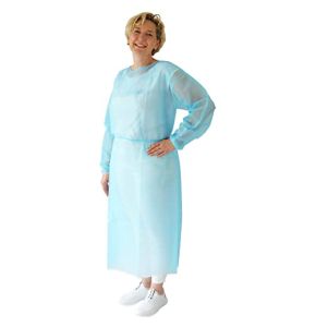 Arnomed Disposable PP Apron, Unisex Blue Overcoat 130x140cm, 10 pcs