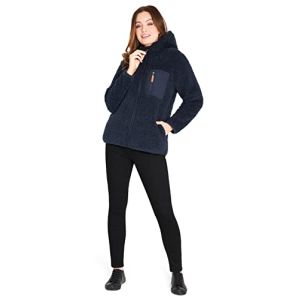 CityComfort Sweat Polaire Femme, Sweat Peluche en Sherpa S-XL (Bleu Marine, XL)
